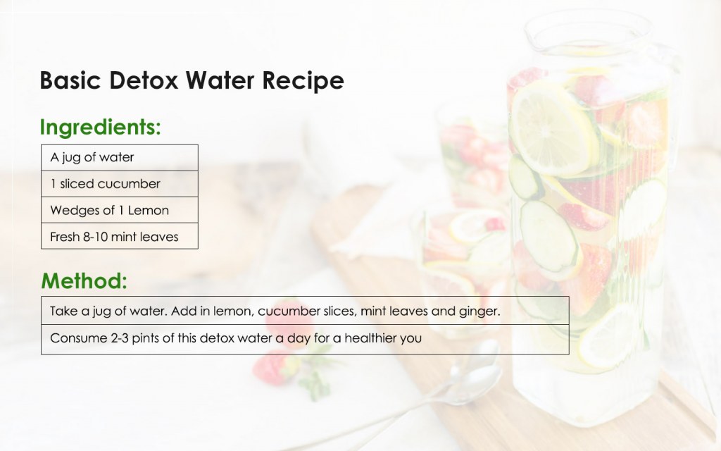 Cucumber and lemon detox water recipe