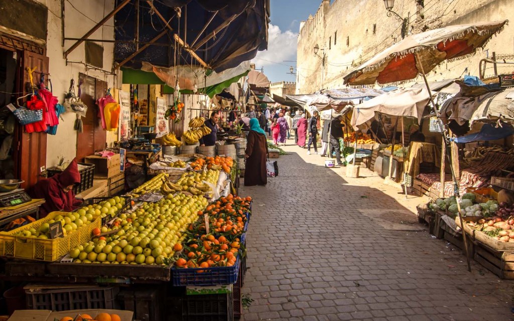 A local food street in Fez
