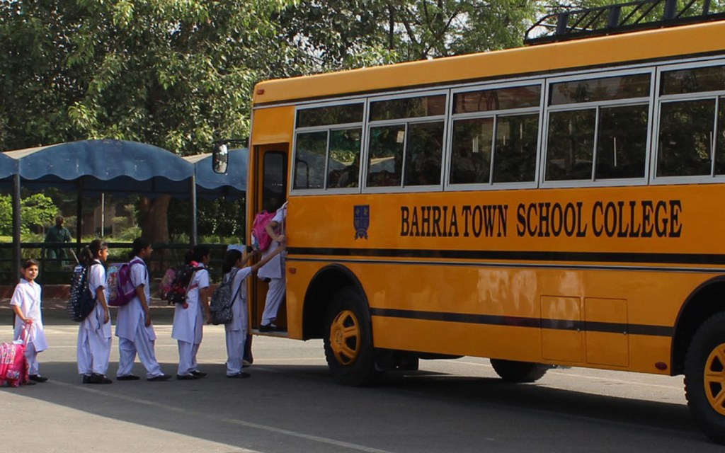school bus in bahria town