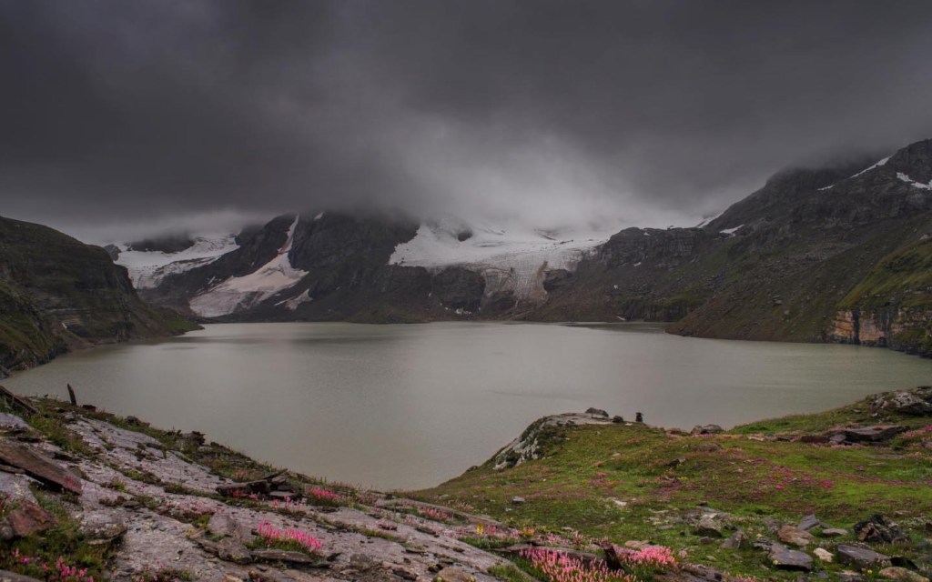After a treacherous hike you enjoy the pristine beauty of Chitta Katha Lake