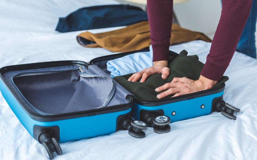 pack a suitcase for organized travel