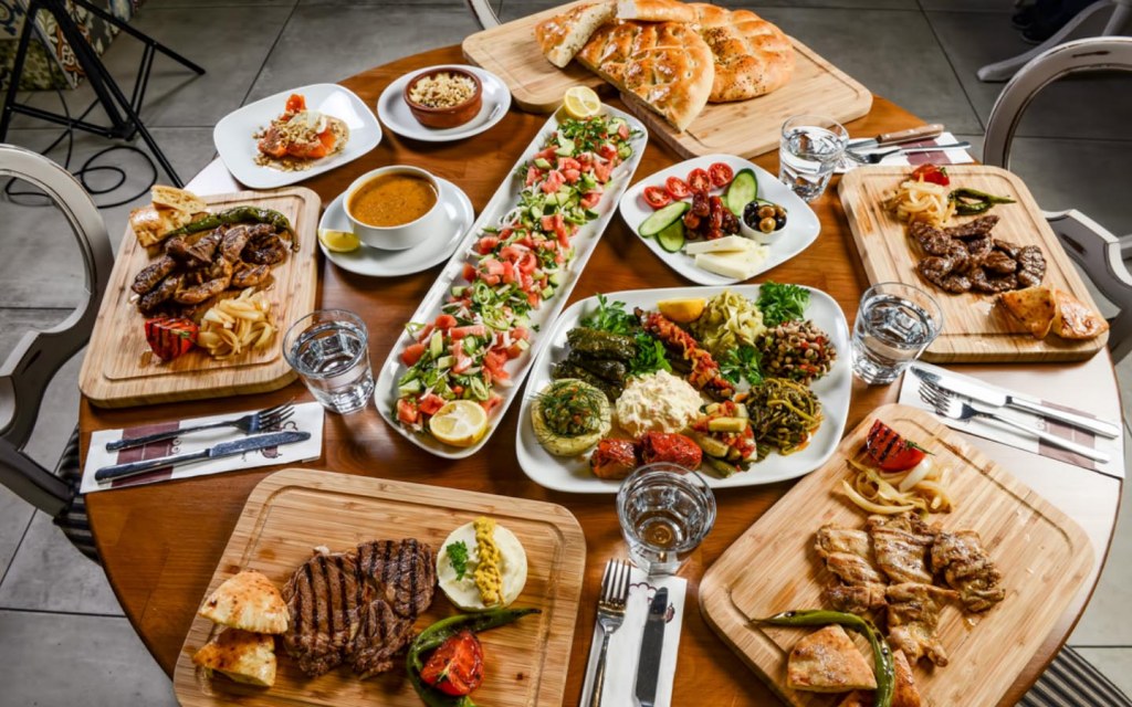 Turkish food at a restaurant 