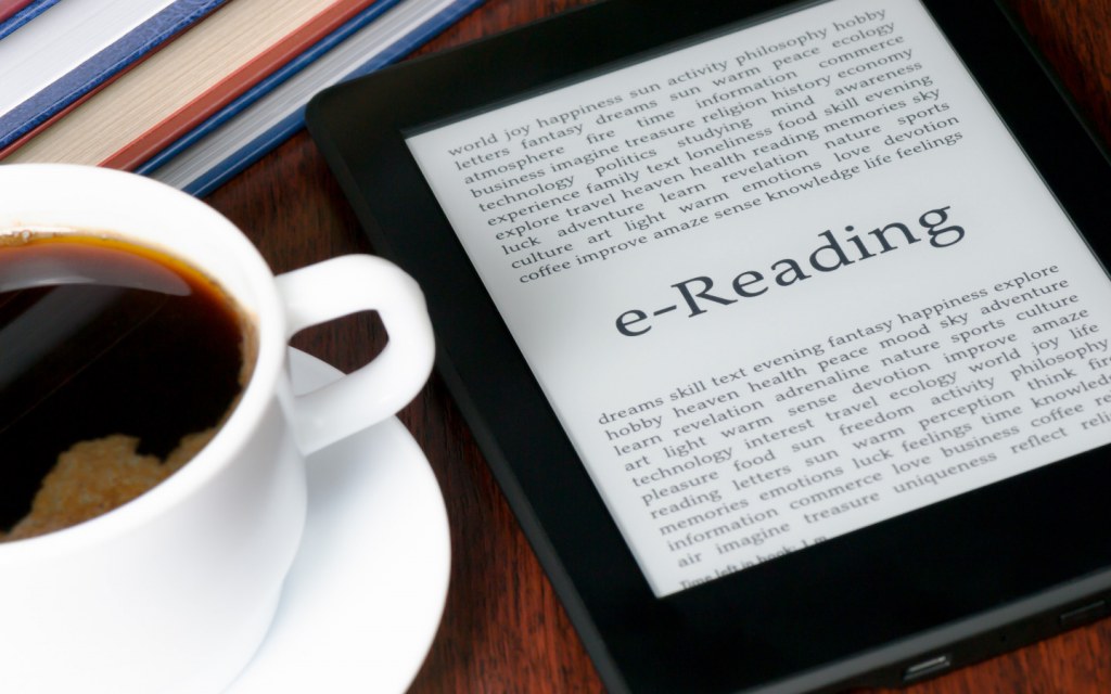 reading books on e-reader