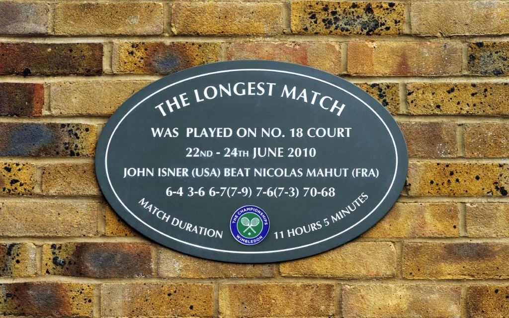 The longest tennis match was played at Wimbledon in 2010 and lasted for 11 hours and 5 minutes