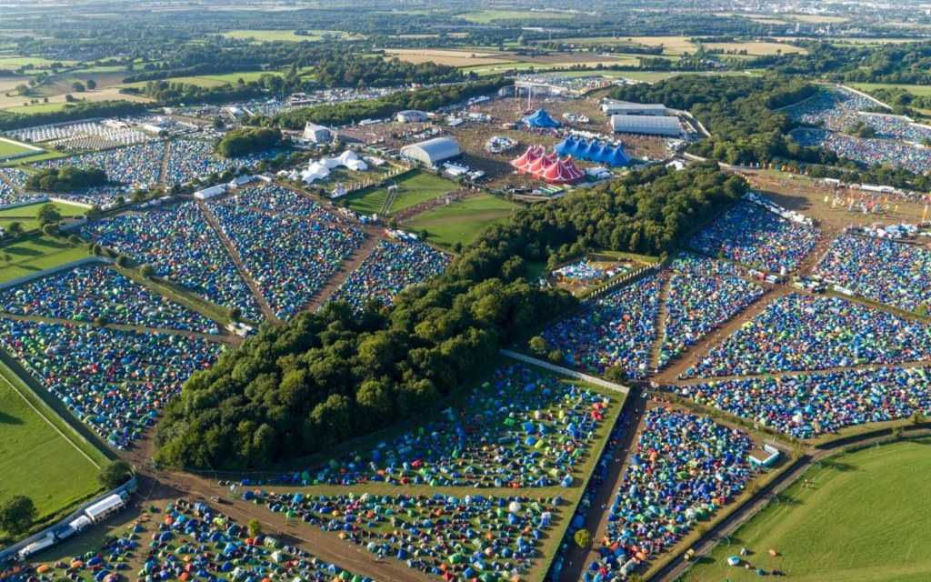 A large area is reserved for tents before the festival