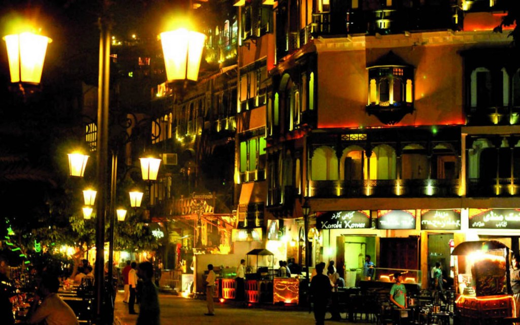 Lahore Fort Food Street at night
