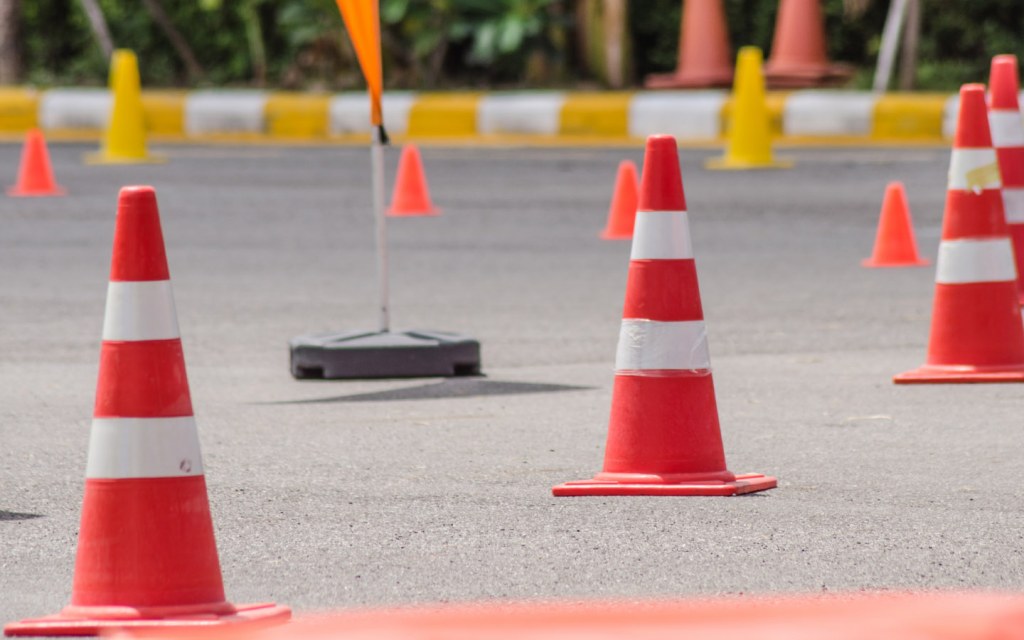You need to get through the maze of cones to pass your driving test in Islamabad