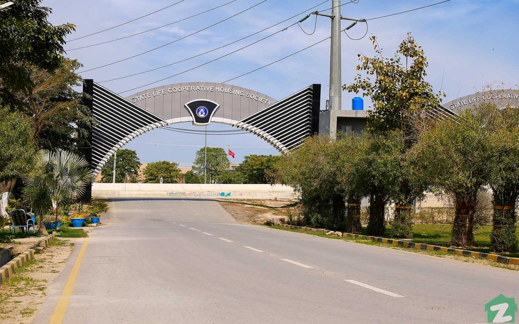 Main Gate of State Life Housing Society Phase 1 in Lahore