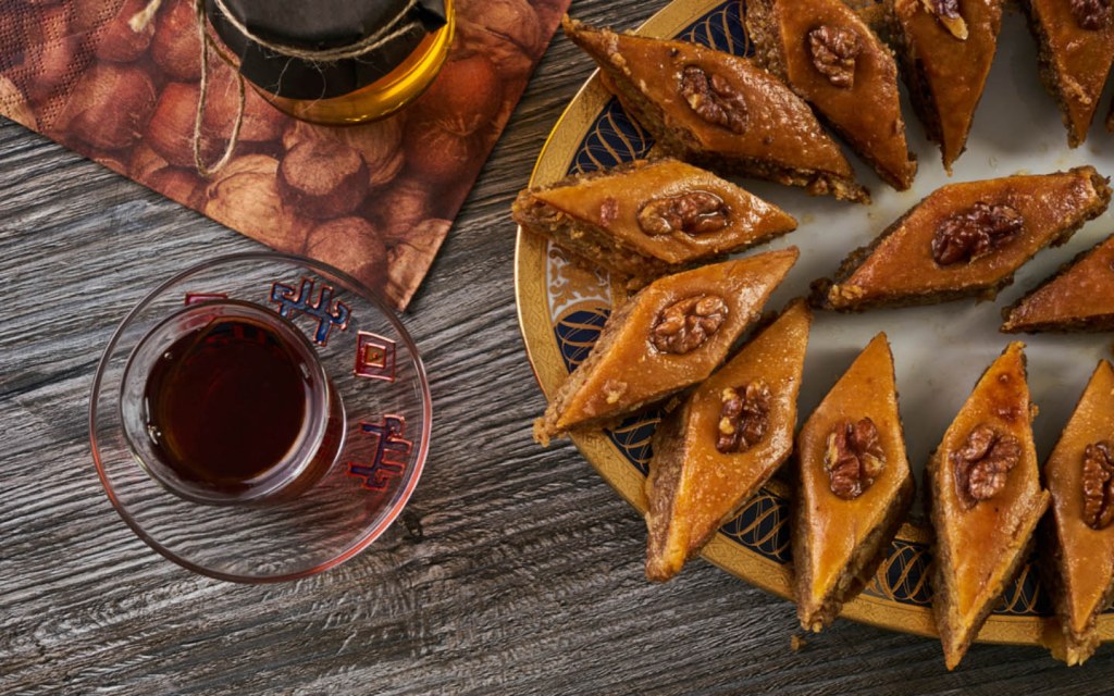 Try local foods in Azerbaijan including baklava