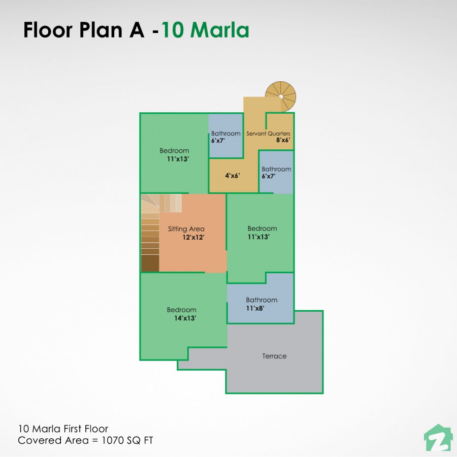 Accommodate your family perfectly with this 10 marla floor map