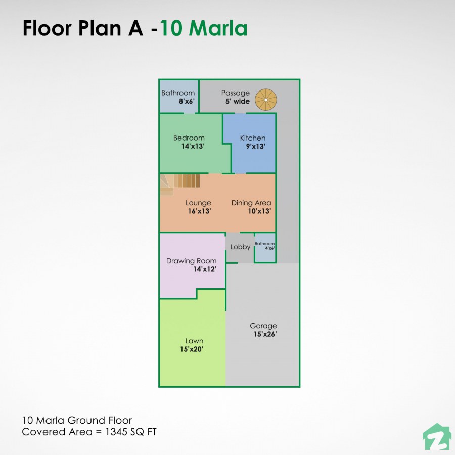 10 marla house map with 4 bedrooms
