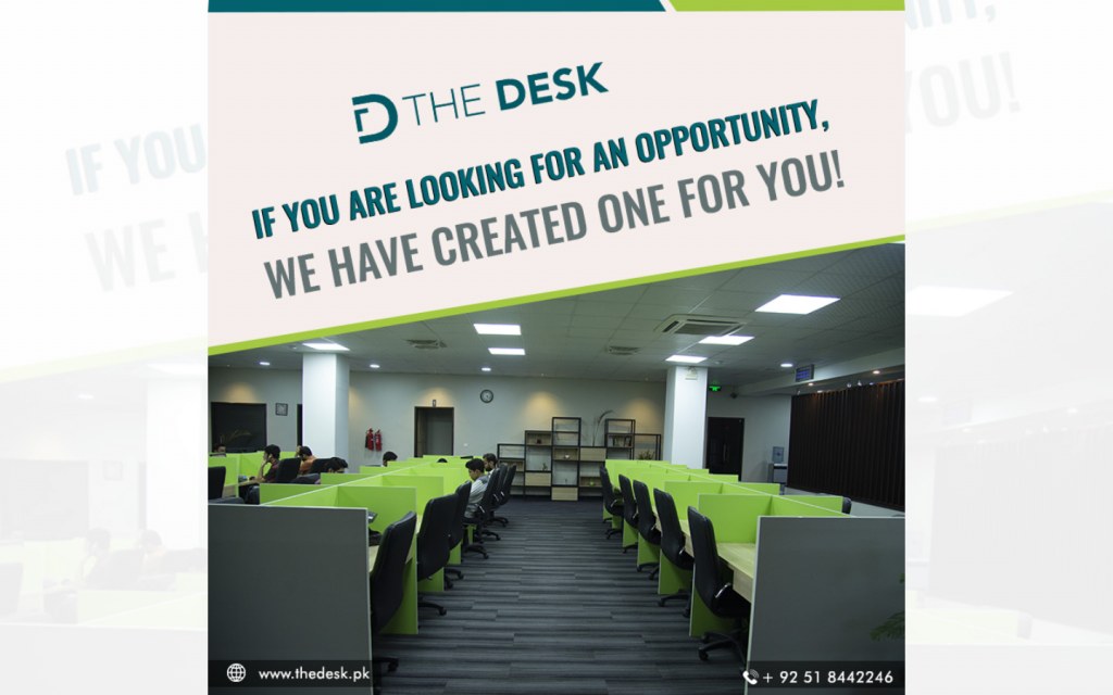 TheDesk is a famous shared workspace in Islamabad