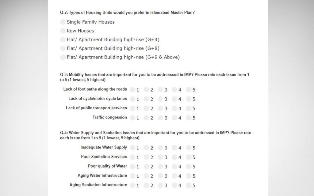 CDA's public opinion survey form