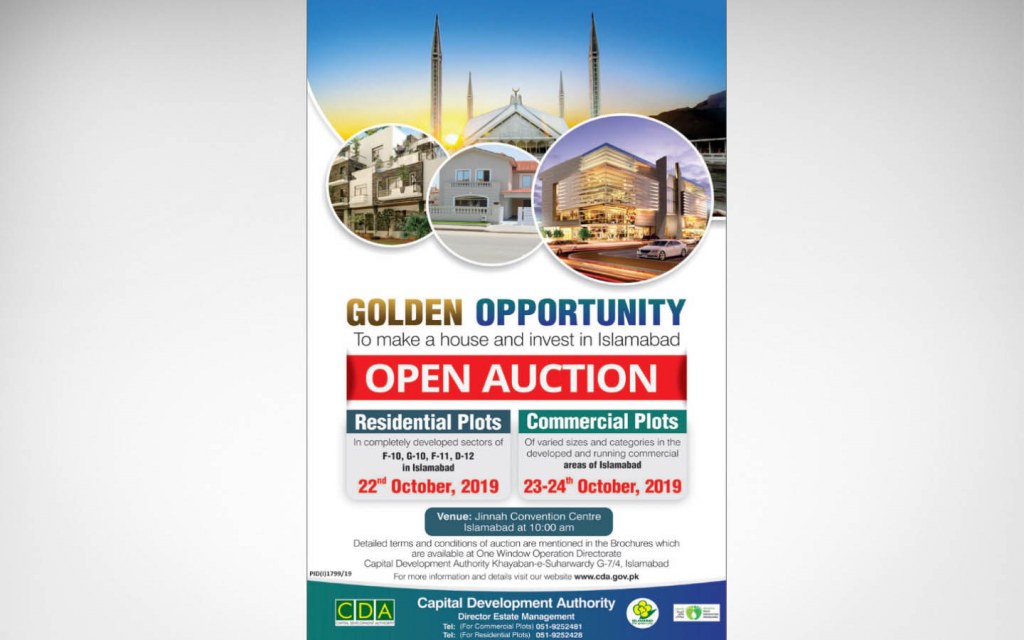 Islamabad to have open auctions of residential plots