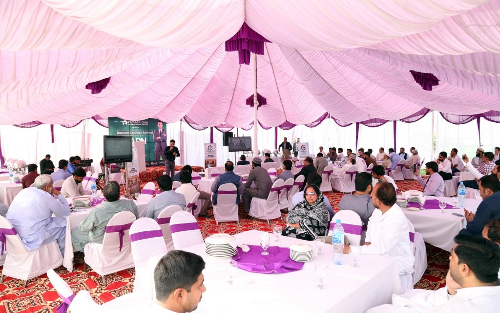 A venue packed with event attendees