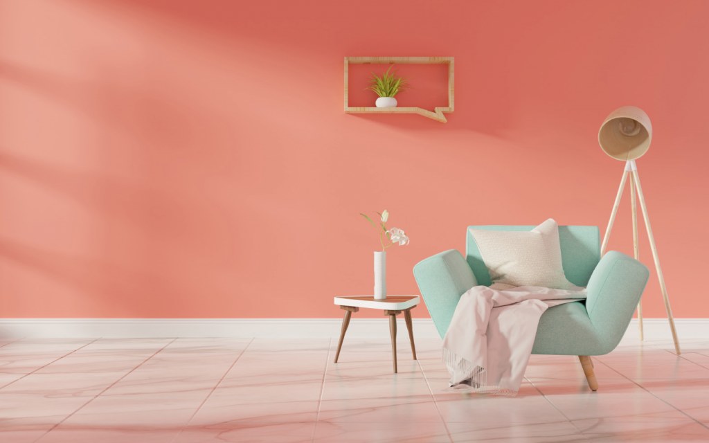 Coral works best with other pastel shades and hues