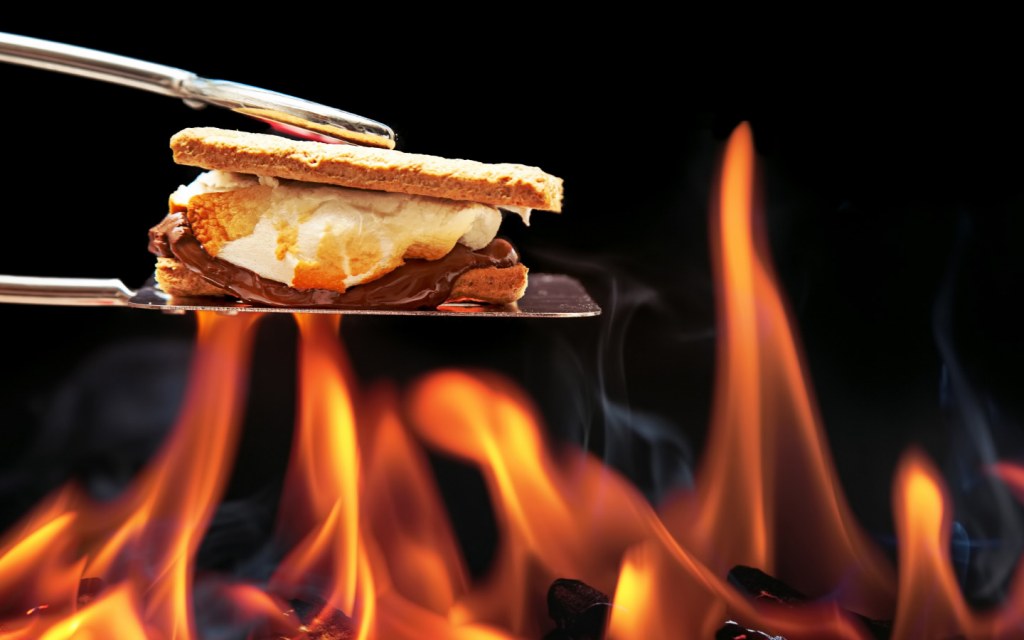 try toasting some marshmallows for your bonfire party in the backyard