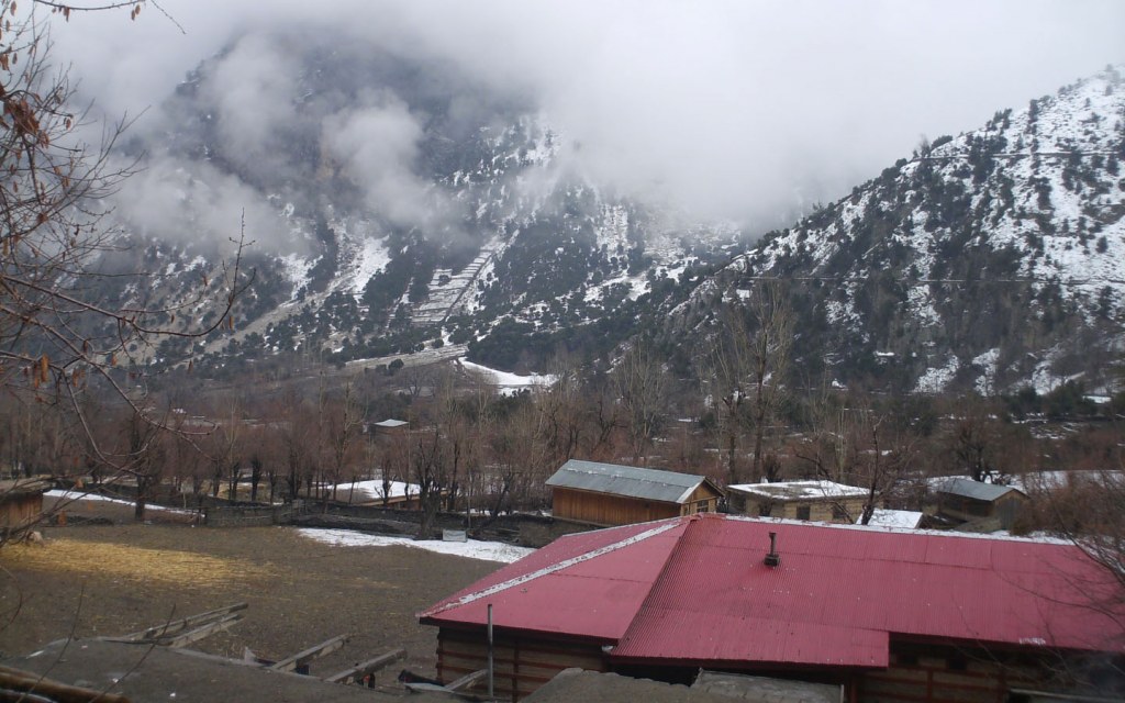 Panoramic views of Kalash Valleys in winter
