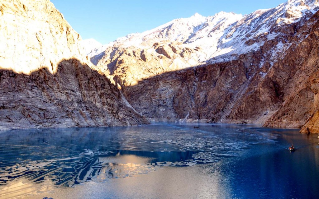 Beautiful frozen Attabad lake