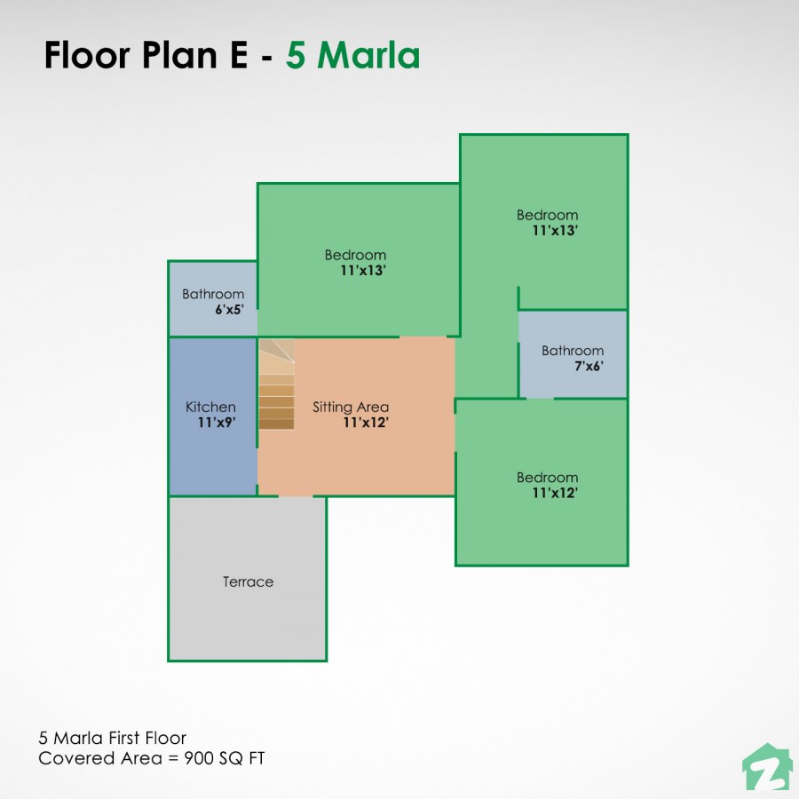 5 marla house plan for joint families