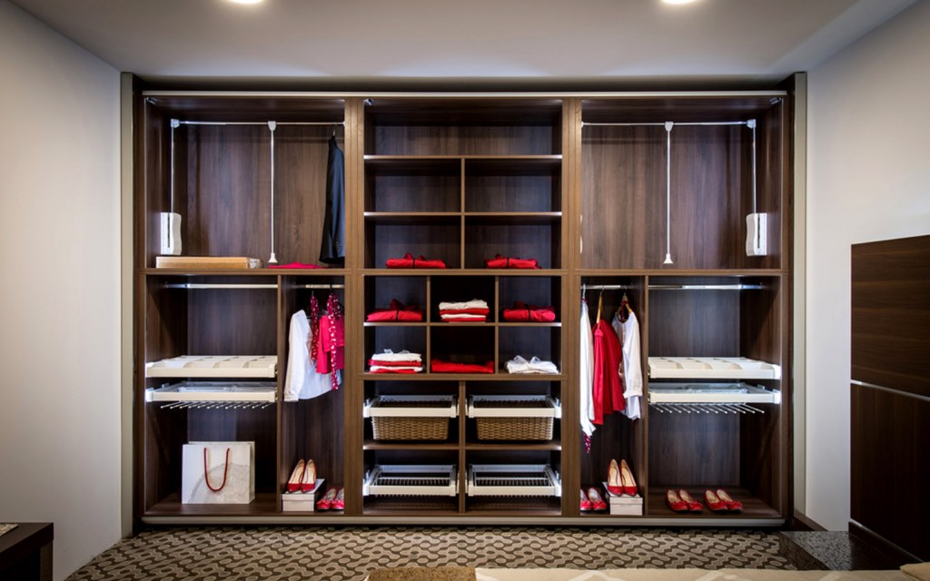 modern wardrobe in a newly constructed home