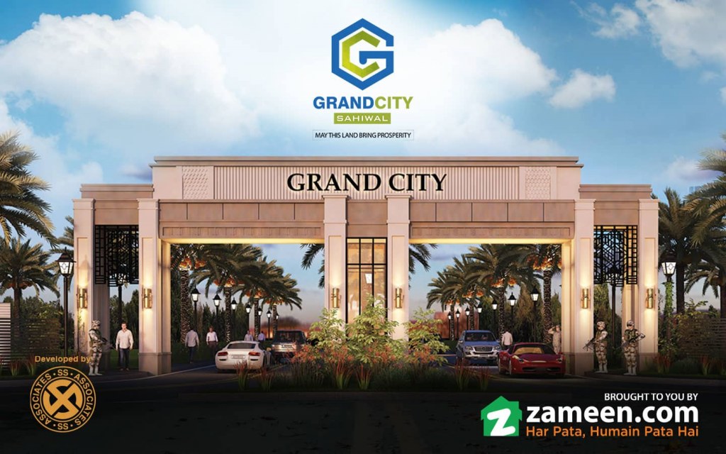 A rendered image of Grand City’s entrance