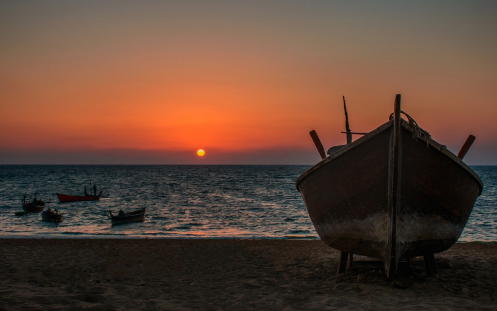 beautiful sunset view from mubarak village beach