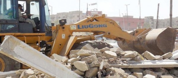 Encroachments razed around Quaidabad square