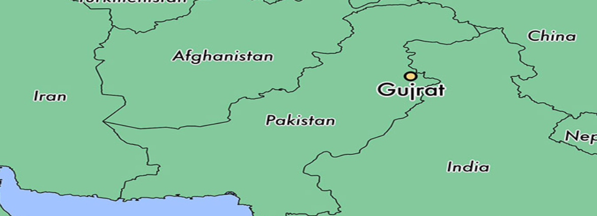 Gujrat on Pakistan map