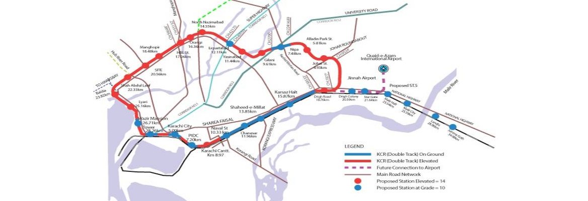 Karachi Circular Railway track map