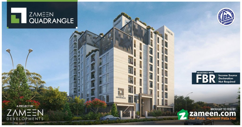 A wide-angle capture of Zameen Quadrangle’s render